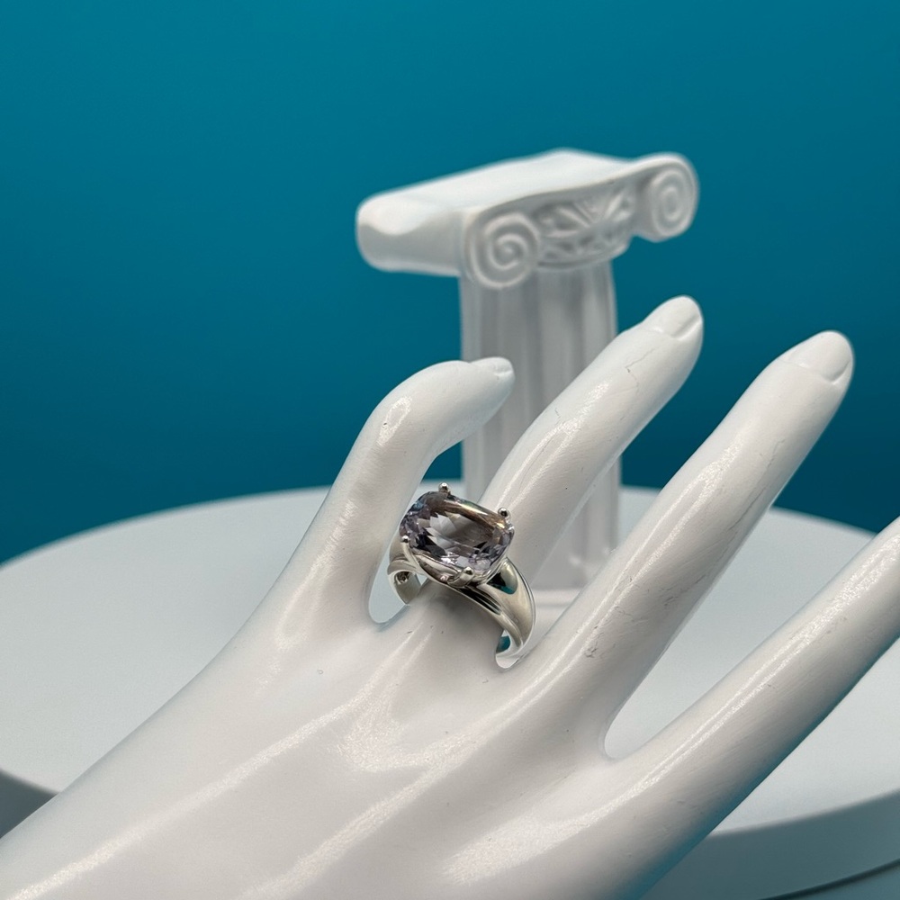 Silver Solitaire Ring - image 1